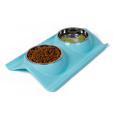 Maxbell Maxbell Stainless Steal Pet Food Water Dish Portable Puppy Cat Feeding Bowl Blue