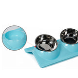 Maxbell Maxbell Stainless Steal Pet Food Water Dish Portable Puppy Cat Feeding Bowl Blue