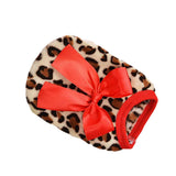 Maxbell Maxbell Two Colors Leopard Design Coral Fleece Puppy Clothes Pet Dress Vest 8# Red