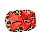 Maxbell Maxbell Two Colors Leopard Design Coral Fleece Puppy Clothes Pet Dress Vest 8# Red