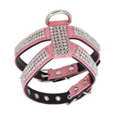 Maxbell Maxbell Bling Diamond Crystal Collar Pet Cat Dog Harness Chest Strap Lead Pink S