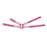 Maxbell Maxbell Bling Diamond Crystal Collar Pet Cat Dog Harness Chest Strap Lead Rose Red M