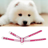 Maxbell Maxbell Bling Diamond Crystal Collar Pet Cat Dog Harness Chest Strap Lead Rose Red L