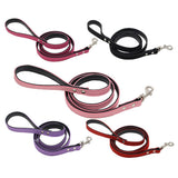 Maxbell Maxbell Dog Pet Leash Lead Flocking Leather Walking Soft Firm Comfortable Black