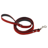 Maxbell Maxbell Dog Pet Leash Lead Flocking Leather Walking Soft Firm Comfortable Red