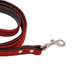 Maxbell Maxbell Dog Pet Leash Lead Flocking Leather Walking Soft Firm Comfortable Red