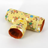 Maxbell Maxbell Toy T Tunnel Sleeper Play Tunnel for Guinea Pig Hamster Small Animal Yellow