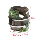 Maxbell Maxbell Resin Wreck Barrel Ornament for Aquarium Fish Tank Aquascaping Decor Black