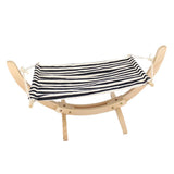 Maxbell Maxbell Pet Cat Hanging Hammock Sturdy Wood Bed for Ferret Small Animal Black Stripe
