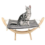 Maxbell Maxbell Pet Cat Hanging Hammock Sturdy Wood Bed for Ferret Small Animal Black Stripe