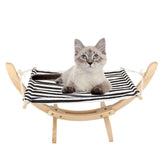 Maxbell Maxbell Pet Cat Hanging Hammock Sturdy Wood Bed for Ferret Small Animal Black Stripe