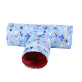 Maxbell Maxbell 3 Way Pet Tunnel Play Hide Tube House Beddind for Guinea Pig Hamster Small Animal Blue