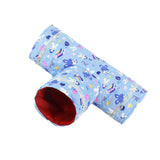 Maxbell Maxbell 3 Way Pet Tunnel Play Hide Tube House Beddind for Guinea Pig Hamster Small Animal Blue
