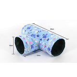Maxbell Maxbell 3 Way Pet Tunnel Play Hide Tube House Beddind for Guinea Pig Hamster Small Animal Blue