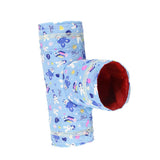 Maxbell Maxbell 3 Way Pet Tunnel Play Hide Tube House Beddind for Guinea Pig Hamster Small Animal Blue