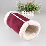 Maxbell Maxbell 2 in 1 Tube Cat Play Tunnel Warm Carpet Mat Small Animals Bed Pet Toy Red_S