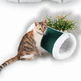 Maxbell Maxbell 2 in 1 Tube Cat Play Tunnel Warm Carpet Mat Small Animals Bed Pet Toy Green_S