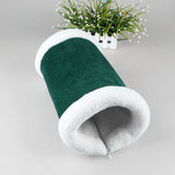 Maxbell Maxbell 2 in 1 Tube Cat Play Tunnel Warm Carpet Mat Small Animals Bed Pet Toy Green_S