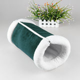 Maxbell Maxbell 2 in 1 Tube Cat Play Tunnel Warm Carpet Mat Small Animals Bed Pet Toy Green_S