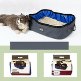 Maxbell Maxbell Portable and Foldable Cat Litter Box Case Kitty Toilet Seat Dusty Blue