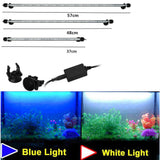 Maxbell Maxbell Water Aquarium Fish Tank LED Light SMD Bar Lamp EU 220V 37cm White Blue