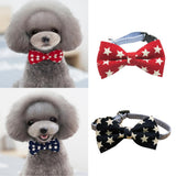 Maxbell Maxbell Pet Dog Cat Holiday Party Bow Tie Collars With Ring Bell M Red-Star