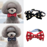 Maxbell Maxbell Pet Dog Cat Holiday Party Bow Tie Collars With Ring Bell S Blue-Star