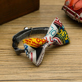 Maxbell Maxbell Pet Dog Cat Holiday Party Bow Tie Collars With Ring Bell S Multi-Graffiti