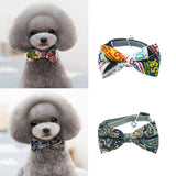 Maxbell Maxbell Pet Dog Cat Holiday Party Bow Tie Collars With Ring Bell M Multi-Graffiti