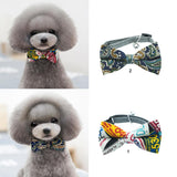 Maxbell Maxbell Pet Dog Cat Holiday Party Bow Tie Collars With Ring Bell M Multi-Graffiti