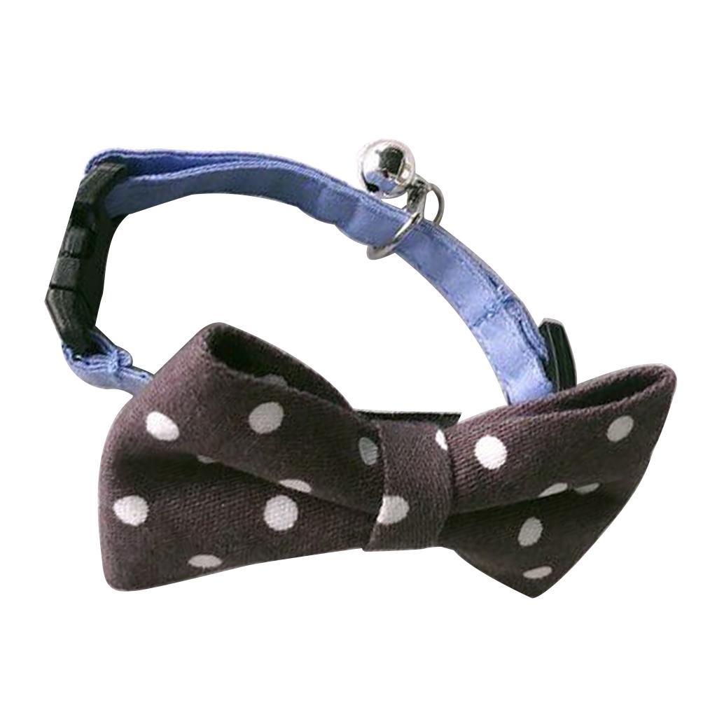 Maxbell Maxbell Pet Dog Cat Holiday Party Bow Tie Collars With Ring Bell S Grey-Dot