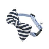 Maxbell Maxbell Pet Dog Cat Holiday Party Bow Tie Collars With Ring Bell S Blue-Stripe