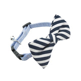 Maxbell Maxbell Pet Dog Cat Holiday Party Bow Tie Collars With Ring Bell S Blue-Stripe