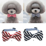 Maxbell Maxbell Pet Dog Cat Holiday Party Bow Tie Collars With Ring Bell S Blue-Stripe