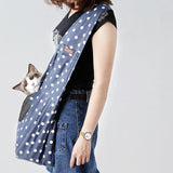 Maxbell Maxbell Pet Sling Carrier Hands Free Adjustable Single Shoulder Bag Blue Dot