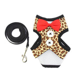 Maxbell Maxbell Adjustable Dog Harness Traction Rope Dog Vest Clothes Leopard Print