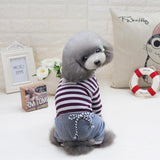 Maxbell Maxbell Adorable Puppy Jumpsuit Teddy Pantsuit Dog  Stripes Clothes 100% Cotton M