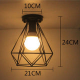 Maxbell 3 pcs Vintage Wire Diamond Loft Pendant Ceiling Light Lamp Cage Shade
