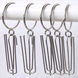 Maxbell 12 Piezas Gancho Anillo Cortina de Metal Resina Suspensión Diseño de Apertura Inoxidable - Aladdin Shoppers