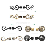 Maxbell Pair Window Curtain Pole End Drape Rod Finals Head Inner Dia. 22mm 2# Bronze - Aladdin Shoppers