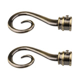Maxbell Pair Window Curtain Pole End Drape Rod Finals Head Inner Dia. 22mm 2# Bronze - Aladdin Shoppers