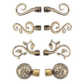 Maxbell Pair Window Curtain Pole End Drape Rod Finals Head Inner Dia. 22mm 2# Bronze - Aladdin Shoppers