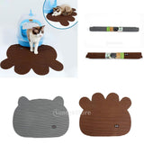Maxbell Maxbell Non slip Flexible Pet Litter Mat Cat Litter Trapping Mat Pet Food Mat gray