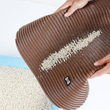 Maxbell Maxbell Non slip Flexible Pet Litter Mat Cat Litter Trapping Mat Pet Food Mat brown
