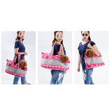 Maxbell Strong Canvas Mesh Pet Carrier Dog Cat Puppy Travel Bag Tote Handbag Rosy