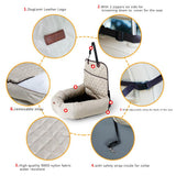 Maxbell Maxbell Functional Pet Front Seat Cover Protector Soft Pet Booster Bed&Lounge Beige