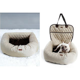 Maxbell Maxbell Functional Pet Front Seat Cover Protector Soft Pet Booster Bed&Lounge Beige