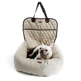 Maxbell Maxbell Functional Pet Front Seat Cover Protector Soft Pet Booster Bed&Lounge Beige