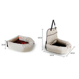 Maxbell Maxbell Functional Pet Front Seat Cover Protector Soft Pet Booster Bed&Lounge Beige