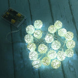 Maxbell LED Rattan Ball String Fairy Light for Christmas Decor 2.2m-20 Led White - Aladdin Shoppers